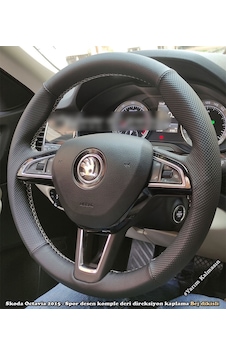 Skoda Octavia 2015-2017 Araca Özel Dikmeli Direksiyon Kılıfı Ara Skoda Octavia 2015-2017 Araca Özel Dikmeli Direksiyon Kılıfı Ara