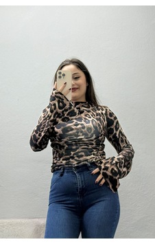 Belendir Kadın Dalgıç Desenli Bluz Leopar Belendir Kadın Dalgıç Desenli Bluz Leopar
