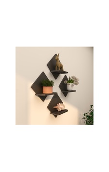 4'lü Raf Çiçeklik Seti 34x34 Cm Duvar Rafı Beyaz Ceviz Doğal Ahşap Siyah 4'lü Raf Çiçeklik Seti 34x34 Cm Duvar Rafı Beyaz Ceviz Doğal Ahşap Siyah