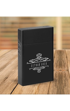 4n1k Kişiye Özel Siyah Slim Boy Metal Sigara Kutusu-8 4n1k Kişiye Özel Siyah Slim Boy Metal Sigara Kutusu-8