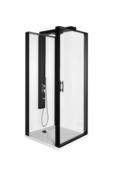 VitrA 56930022000 Zest Kompakt Duş Ünitesi Mat Siyah Sol 90x90 Cm