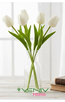 5 Adet Dekoratif Islak Lale- Gerçek Islak Doku- 30 Cm - Yapay Çiçek Beyaz 5 Adet Dekoratif Islak Lale- Gerçek Islak Doku- 30 Cm - Yapay Çiçek Beyaz