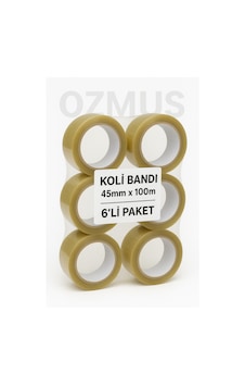 45mm X 100m Şeffaf Akrilik Koli Bandı 6 Lı Ekonomik Paket 6
