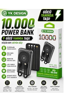 Yk Desıgn Pb-5070 10.000 Mah 22.5w Magsafe Powerbank Siyah Yk Desıgn Pb-5070 10.000 Mah 22.5w Magsafe Powerbank Siyah