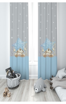 Mekta Home Bebek Ve Çocuk Odası Yıldız Ve Ayıcık Desenli Mavi Çizgili 2 Kanat Fon Perde Mekta Home Bebek Ve Çocuk Odası Yıldız Ve Ayıcık Desenli Mavi Çizgili 2 Kanat Fon Perde