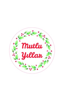 50 Adet Yılbaşı Hediye Etiketi - 5 Cm Mutlu Yıllar Mat Sticker Diğer