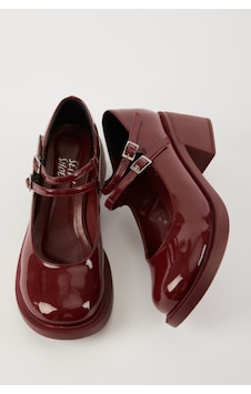 Selin Shoes Sandy Çift Bantlı Rugan Kadın Loafer- Bordo Rugan Selin Shoes Sandy Çift Bantlı Rugan Kadın Loafer- Bordo Rugan