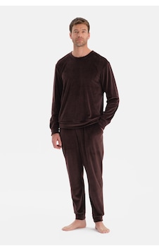 Dagi Erkek Bisiklet Yaka Uzun Kollu Kadife Tişört Pantolon Pijama Takımı Kahverengi M Dagi Erkek Bisiklet Yaka Uzun Kollu Kadife Tişört Pantolon Pijama Takımı Kahverengi M