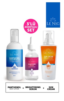 Le Nig Nemlendirici Vücut Losyonu 250 ML + Aydınlatıcı Serum 30 ML + Güneş Kremi SPF50+ 125 ML Le Nig Nemlendirici Vücut Losyonu 250 ML + Aydınlatıcı Serum 30 ML + Güneş Kremi SPF50+ 125 ML