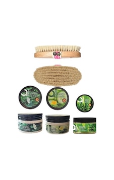 Ostwint Aloe Vera + Okaliptus + Salatalık Yüz ve Vücut Jel Peeling 3 x 300 ML + La Perla Doğal At Kılı Fırçası Ostwint Aloe Vera + Okaliptus + Salatalık Yüz ve Vücut Jel Peeling 3 x 300 ML + La Perla Doğal At Kılı Fırçası