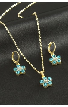 Çiçek Taşlı Set Kolye Çok Renkli 06931678 Çiçek Taşlı Set Kolye Çok Renkli 06931678