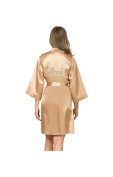 Veraura Lifestyle Kadın Şık Tasarım Yumuşak Dokulu Gold Kısa Saten Bride Sabahlık Takımı Altın Veraura Lifestyle Kadın Şık Tasarım Yumuşak Dokulu Gold Kısa Saten Bride Sabahlık Takımı Altın