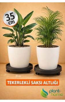 1 Adet 35 Cm Tekerlekli Saksı Altlığı Yük Taşıyıcı, Saksı - Damacana - Hava Temizleyici - Tüp