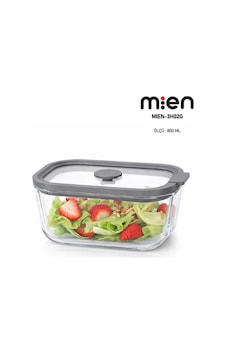 Mien 800 Ml Sızdırmaz Kapaklı Cam Saklama Kabı-gri Antrasit Gri Şeffaf