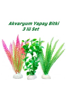 Plastik Süs Yapay Akvaryum Bitkisi Dekoru 20 Cm 3 Lü Set Plastik Süs Yapay Akvaryum Bitkisi Dekoru 20 Cm 3 Lü Set