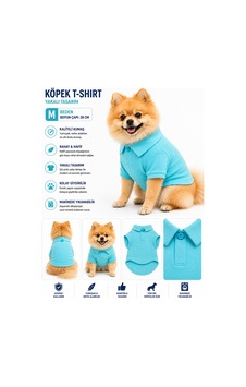 Köpek Polo Yaka Tişört M Beden Boyun Çapı 28 Cm Nefes Alabilen Kumaş - Mavi Köpek Polo Yaka Tişört M Beden Boyun Çapı 28 Cm Nefes Alabilen Kumaş - Mavi