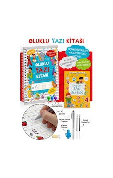 Oluklu Yazı Kitabı - Sihirli Kalem Seti - Kabartmalı Yeniden Kullanılabilir Yazma Öğrenme Kitabı Oluklu Yazı Kitabı - Sihirli Kalem Seti - Kabartmalı Yeniden Kullanılabilir Yazma Öğrenme Kitabı