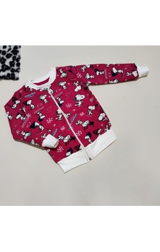 Fermuarlı Sweatshirt Kız Çocuk Koyu Pembe