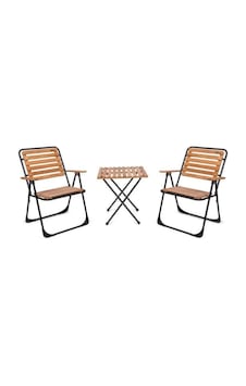 Fafare Metal Ahşap Ayaklı Bistro Set Beyaz Fafare Metal Ahşap Ayaklı Bistro Set Beyaz
