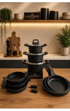 Obsidyen Prestige Mega Set 12 Parça Döküm Granit Tencere Tava Ve Sahan Seti 16-18-20 Cm Tencere 18-20-22 Cm Sahan 20-24-28 Cm Tava Siyah Obsidyen Prestige Mega Set 12 Parça Döküm Granit Tencere Tava Ve Sahan Seti 16-18-20 Cm Tencere 18-20-22 Cm Sahan 20-24-28 Cm Tava Siyah