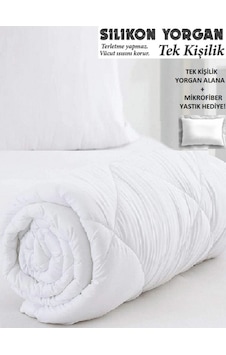 Antialerjik Silikon Tek Kişilik Yorgan Microfiber Yastık Beyaz Antialerjik Silikon Tek Kişilik Yorgan Microfiber Yastık Beyaz
