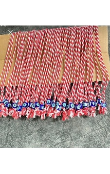 Marteniçka Bileklik 50 Adet Beyaz - Kırmızı