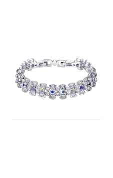 Monemel Kristal Taşlı Geniş Bileklik Altın Kaplama Gümüş - Rodyum Monemel Kristal Taşlı Geniş Bileklik Altın Kaplama Gümüş - Rodyum