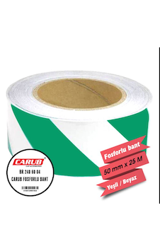Temiz Pazar Carub Fosforlu Bant Çapraz 5cmx25m Yeşil-beyaz Temiz Pazar Carub Fosforlu Bant Çapraz 5cmx25m Yeşil-beyaz