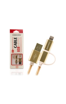 Concord C-302 1mt 2.0a Mıcro Usb + Luna Apple Uyumlu iPhone Kablo Concord C-302 1mt 2.0a Mıcro Usb + Luna Apple Uyumlu iPhone Kablo