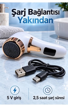 Üç Yedek Diskli Şarjlı Elektrikli Ayak Törpüsü Üç Yedek Diskli Şarjlı Elektrikli Ayak Törpüsü