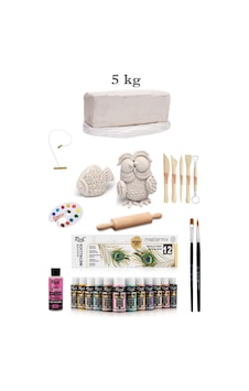 Vakumlu Çamuru Beyaz 5 Kg Rich Master Mix 60cc Akrilik 12'li Metalik Renk Seramik Başlangıç Seti Vakumlu Çamuru Beyaz 5 Kg Rich Master Mix 60cc Akrilik 12'li Metalik Renk Seramik Başlangıç Seti