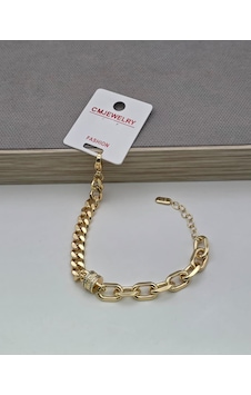 14k Kuyum Model Çelik Bileklik Altın Rengi 14k Kuyum Model Çelik Bileklik Altın Rengi