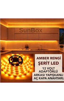 Şerit Led Mutfak Dolabı Tezgah Üstü Tv Arkası Tam Set Adaptörlü Butonlu 5 Metre Amber Turuncu Şerit Led Mutfak Dolabı Tezgah Üstü Tv Arkası Tam Set Adaptörlü Butonlu 5 Metre Amber Turuncu