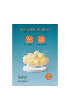 Pamuk Top Led Işık Dekoratif Romantik Ortam Aydınlatması, Sıcak Beyaz Işık, Pilli & Usb Kullanım Pamuk Top Led Işık Dekoratif Romantik Ortam Aydınlatması, Sıcak Beyaz Işık, Pilli & Usb Kullanım