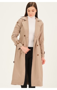 Z6737 Dewberry Bayan Trençkot-vizon Z6737 Dewberry Bayan Trençkot-vizon