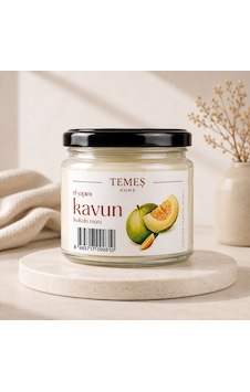 El Yapımı Kavun Kokulu Mum Açık Bej El Yapımı Kavun Kokulu Mum Açık Bej