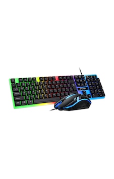 T-Wolf TF230 Ergonomik USB Kablolu RGB Arka Işıklı Klavye Fare Seti
