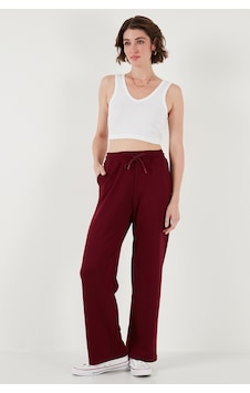 Lela Streç Bol Paça Regular Fit Oysho Kumaş Bayan Eşofman Altı 5865881 Bordo