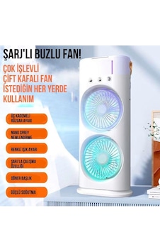 Şarjlı Uzaktan Kumanda Buzlu Taşınabilir Fan Soğutucu Rgb Led Çift Fanlı Buz Hazneli Masaüstü Fan Şarjlı Uzaktan Kumanda Buzlu Taşınabilir Fan Soğutucu Rgb Led Çift Fanlı Buz Hazneli Masaüstü Fan