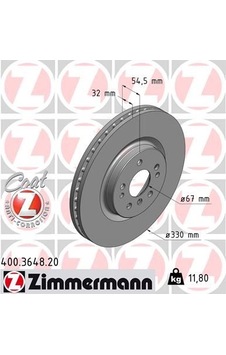 Zımmermann 400.3648.20 Fren Diski Ön 4-matic Mercedes W166 C292 W251 A1644211312 - Zımmermann 400.3648.20 Fren Diski Ön 4-matic Mercedes W166 C292 W251 A1644211312 -