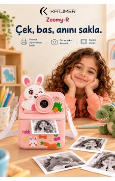 Kj/zm-003 Zoomy-r Tavşan Figürlü Anında Baskılı Çocuk Fotoğraf Makinesi, Çift Kamera, 2,4 İnç Ekran, 1080p Video, 3+ Yaş Pembe Kj/zm-003 Zoomy-r Tavşan Figürlü Anında Baskılı Çocuk Fotoğraf Makinesi, Çift Kamera, 2,4 İnç Ekran, 1080p Video, 3+ Yaş Pembe