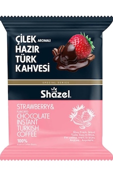 Shazel Çilekli Hazır Türk Kahvesi 100 Gr X 10 Adet Türk Kahvesi