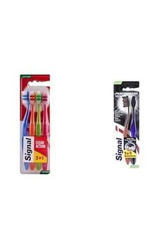Signal Premium Action 4'lü 3+1 Yumuşak Diş Fırçası Ve Signal Diş Fırçası Performance 2 Kat Yumuşak 31 Gr 1+1 Açık Ahşap