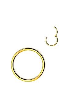 Cerrahi Çelik Tam Halka Klipsli Tragus, Helix Piercing Gold Cerrahi Çelik Tam Halka Klipsli Tragus, Helix Piercing Gold