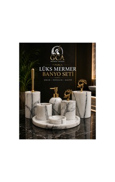 Gca 7 Parça Premium Mermer Banyo Seti Gri - 886704910 Gca 7 Parça Premium Mermer Banyo Seti Gri - 886704910