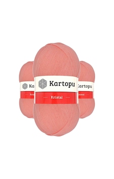 Kartopu 3 Adet Kristal Çift Katlı El Örgü Lif Ipi Koyu Somon K1217 Kartopu 3 Adet Kristal Çift Katlı El Örgü Lif Ipi Koyu Somon K1217