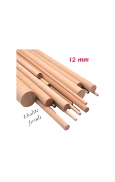 Ahşap çıta çubuk kayın kavela 12 mm yivsiz 80 cm 5 ad Ahşap çıta çubuk kayın kavela 12 mm yivsiz 80 cm 5 ad