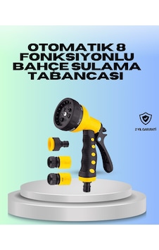 Ayarlanabilir Basınçlı 8 Modlu Bahçe Sulama Tabancası Hortum Aparatı Altın Ayarlanabilir Basınçlı 8 Modlu Bahçe Sulama Tabancası Hortum Aparatı Altın