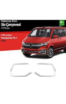 S-Dizayn  Volkswagen Transporter T6.1 Krom Sis Farı Çerçevesi 4 Parça. 2020 Sonrası