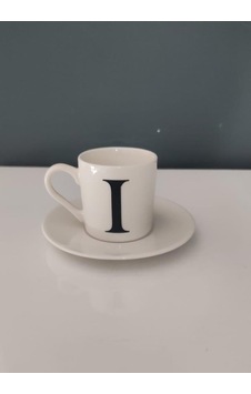 Decorıum Kum I Harfli Hahve Fincanı Beyaz